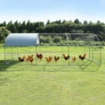 thumbnail image 2 of Pefilos 18.7'L Outdoor Metal Large Chicken Coop, 3 Support Steel Wire Impregnated Plastic Net Cage, Hen Run House Rabbits Habitat Pen with Waterproof and Anti-Ultraviolet Cover, Silver, 2 of 14