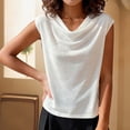 thumbnail image 2 of VEKDONE Cowl Neck Tank Tops for Women Elegant Sleeveless Loose Fit Tunic Tanks Dressy Solid Color Lightweight Office Tees Summer Soft Comfy Pullover Top White XL, 2 of 5