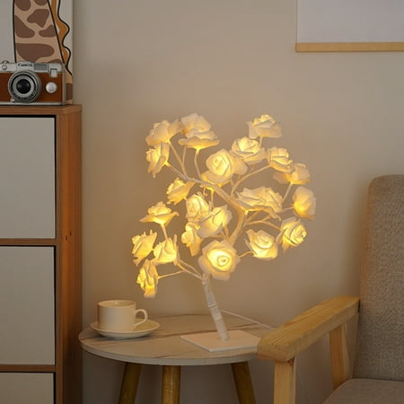 

Detachable Base USB LED Rose Tree Light Decorative Night Light Happy 21st Birthday Decorations Kids Room Star Projector for Bedroom Planet Light Tech Gadgets Pretty Lights Bathroom