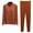 Brown, variant on Tnhcen Women's 2 Piece Solid Color Fashion High collar Pajamas Set Long Sleeves Pants With Chest Cushion Pjs Home Clothes Set S-3XL