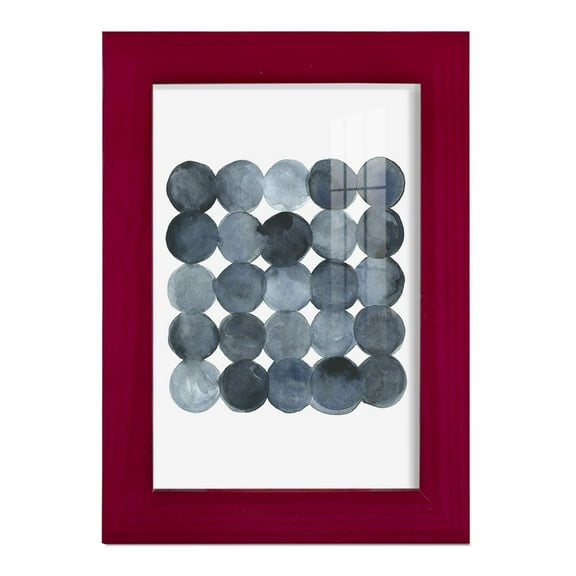 Blue Grey Density I -Framed Print w/glass-Cherry Red