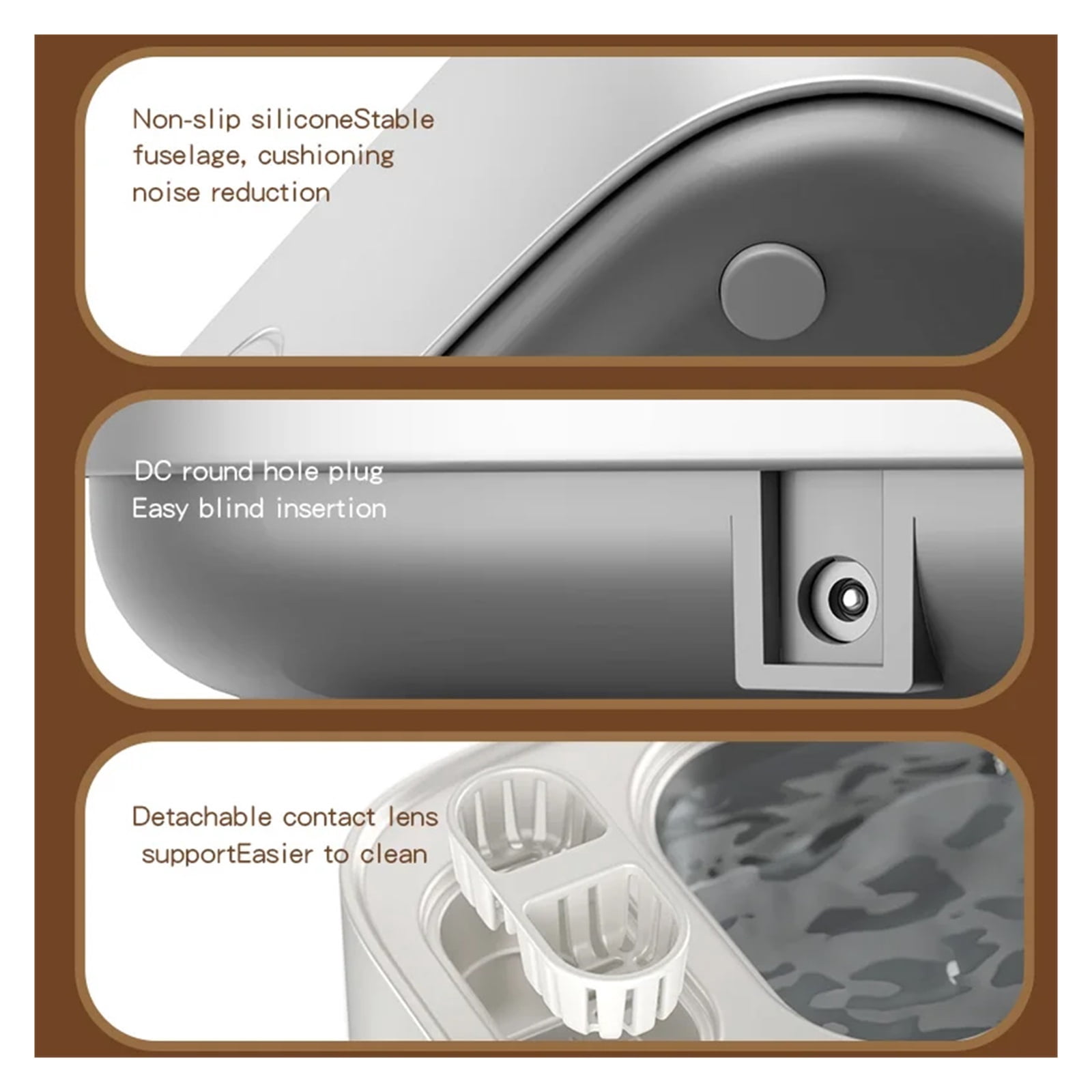 Upgrate Ultrasonic Cleaner Contact Lens Cleaning Bin Glasses Cleaning Machine 48Khz Jewelry Cleaner