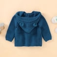 thumbnail image 5 of Kids Jackets for Girls Boys Toddler Baby Boys Solid Color Ears Hooded Knitted Tops Warm Coat Clothes, 5 of 9