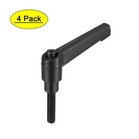

Uxcell M6 x 25mm Metric Adjustable Clamping Lever Handle with Stud Black 4 Pack