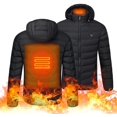 thumbnail image 1 of Heating Jacket USB Charging Electric Warm Heating Coat Lightweight Electric Hooded Coat Thermal Vest with Removable Hood for Men&Women(Not Include Battery), 1 of 8