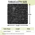 thumbnail image 2 of Math Equations White Symbols Black Pattern Square Fitted Tablecloth with Elastic Edge,Square Table Cover,Washable Elastic Table Cover for Home Kitchen Party Decor 36"x36", 2 of 6