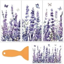 3Pcs/Set Lavender Rub on Transfers for Furniture and Crafts 6x12 Inch Purple Flowers Furniture Decals Decor Butterfly Furniture Transfer Stickers for Wood Furniture Decor Scrapbooking