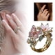 thumbnail image 1 of " Impresionante Deslumbrante Flor Goteo Abierto Anillo de Oro para Mujeres Joyería Elegante ", 1 of 6