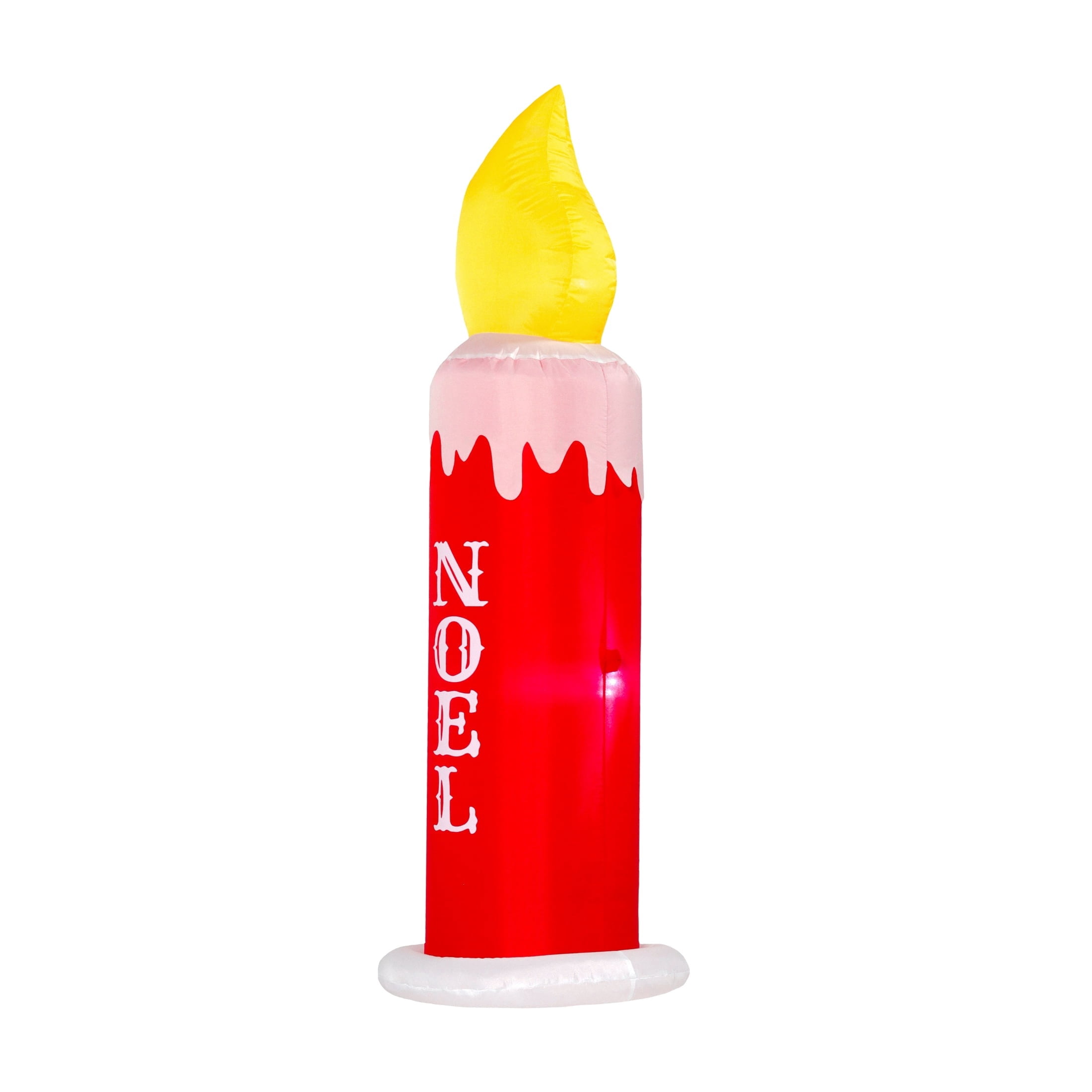 Red/White/Yellow Noel Candle with Flickering Light Christmas Airblown Yard Inflatable, 4', by Holiday Time