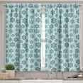 thumbnail image 2 of Ambesonne Teal Valance & Curtain, Ornate Winter Snowflakes, 55"x24", Pale Blue Teal Grey, 2 of 6