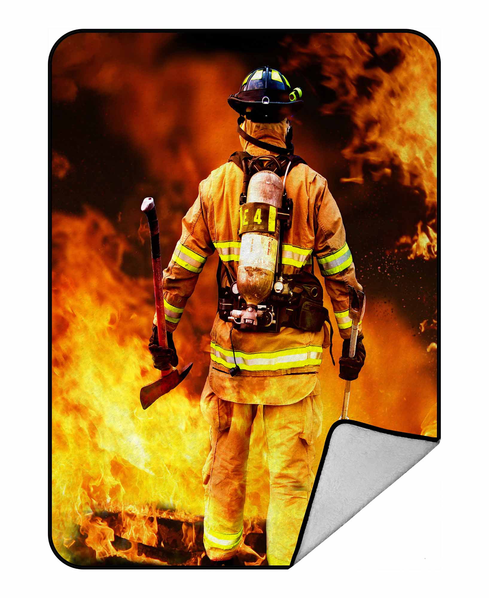 New 45x60 Fireman Firefighter Soft Plush Fleece Throw Gift Blanket Fire Truck 