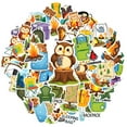 thumbnail image 2 of 35pcs-50pcs Cute Camping Stickers Nature Animal Decals Hiking Stickers for Luggage Laptop Guitar, 2 of 9