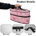 thumbnail image 5 of HELLHERO Pink Sewing and Roses Dustproof Travel Iron Organizer Large Size with Zipper Handle Most Iron, Case Only, 5 of 6