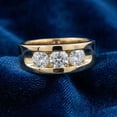 thumbnail image 4 of Pompeii 2Ct Diamond Mens Three Stone Ring 10k Yellow Gold (H,I1-I2), 4 of 5