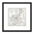 thumbnail image 1 of Map Antique 1820 Petrovich Kingdom Poland Old Replica 8X8 Inch Square Wooden Framed Wall Art Print Picture with Mount, 1 of 4