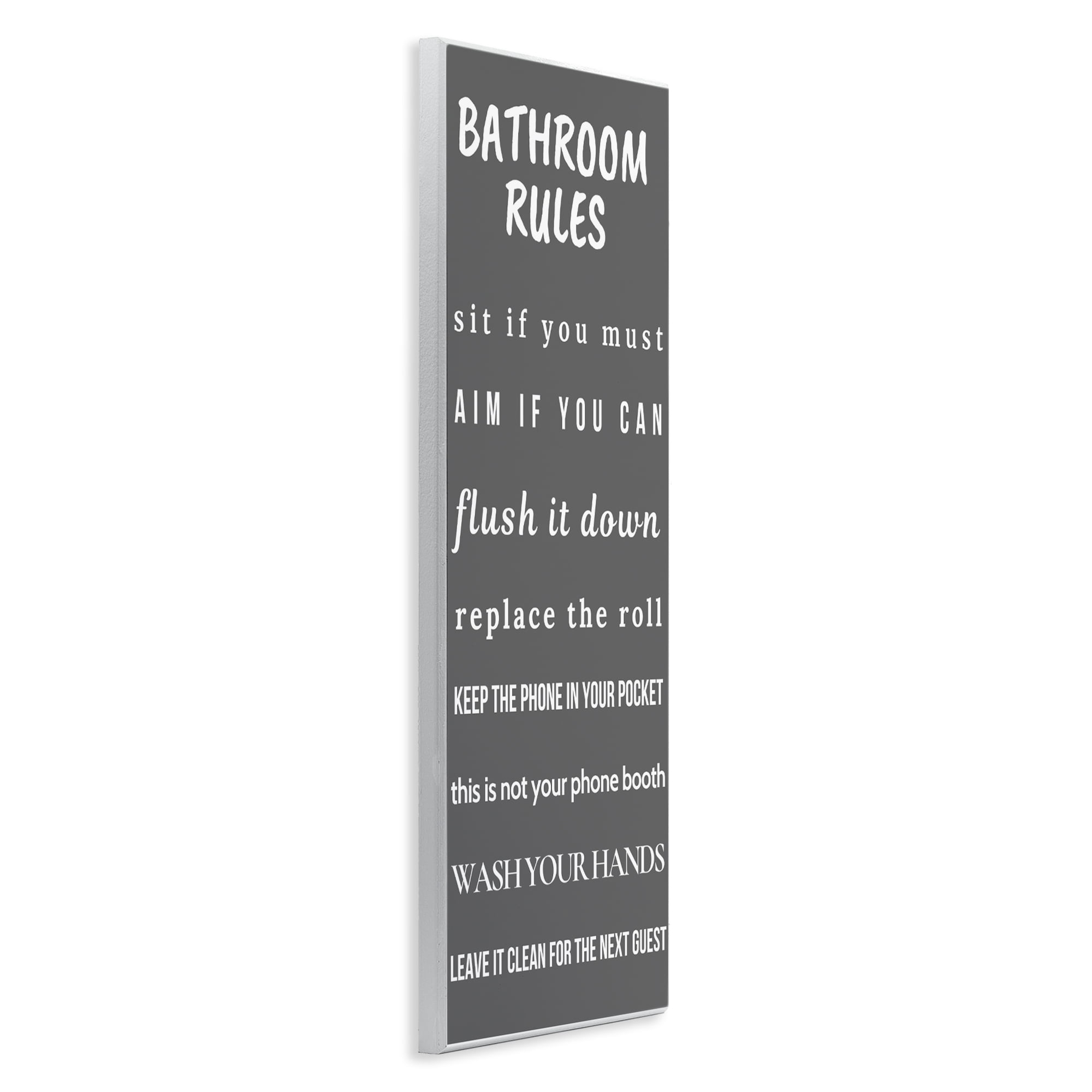 Stupell Industries Bathroom Rules Leave It Clean Wall Plaque Art, design by Julia Frost