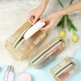 thumbnail image 6 of Chmadoxn Mesh Makeup Bags Mesh Cosmetic Bag Portable Travel Organizing Zipper Pouch Toiletries Makeup Pouches for Home Office Travel Accessories (Beige/3pc), 6 of 9