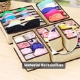 thumbnail image 6 of Beige 7 Grids Underwear Storage Box Organizer - Fabric Bra Sock Drawer Divider for Closet & Drawer | Foldable & Stackable, 6 of 10