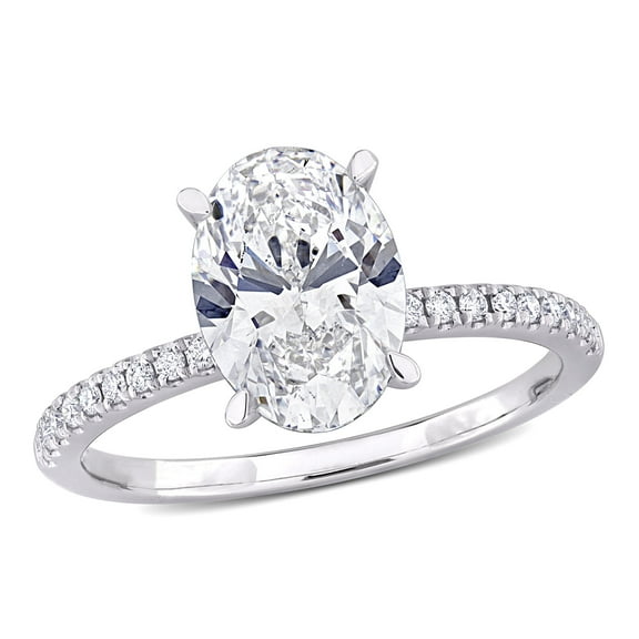Created Forever Women's 2 1/6ct TW Lab Grown Diamond 14k White Gold Solitaire Engagement Ring