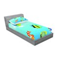 thumbnail image 2 of Ambesonne Ocean Fitted Sheet & Pillow Sham Set, Nautical Navy Deep Sea, Twin, Blue Orange and Yellow, 2 of 2