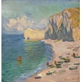 thumbnail image 2 of Monet, Claude 26x27 Black Ornate Wood Framed with Double Matting Museum Art Print Titled - The Beach and the Falaise d Amont, 2 of 4