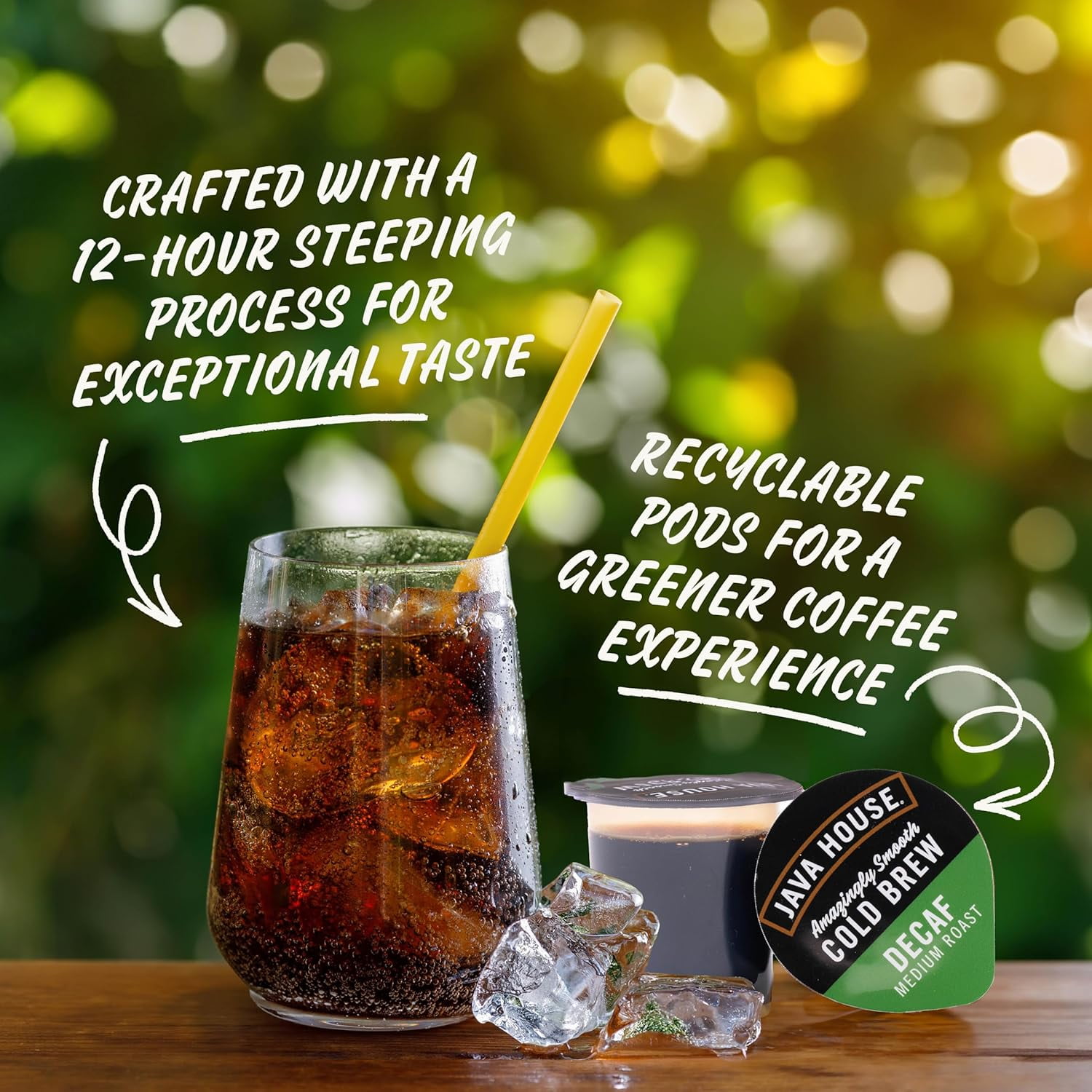 Java House Single-Serve Cold Brew Pods – Premium 100% Arabica Medium Roast Liquid Concentrate – Smooth, Bold, Ready Hot or Iced – 36 Pods