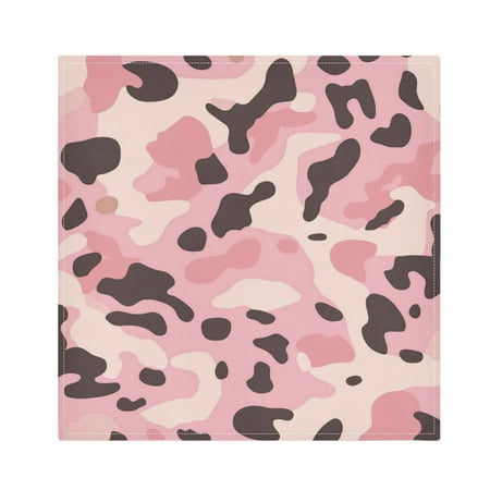 

Satin Polyester Napkins - 20x20 InchSingle-Sided Printed Napkins 1-Piece/4-Piece/6-Piece Set DIY Personalized Table Setting，An Pink and Red Leopard Print