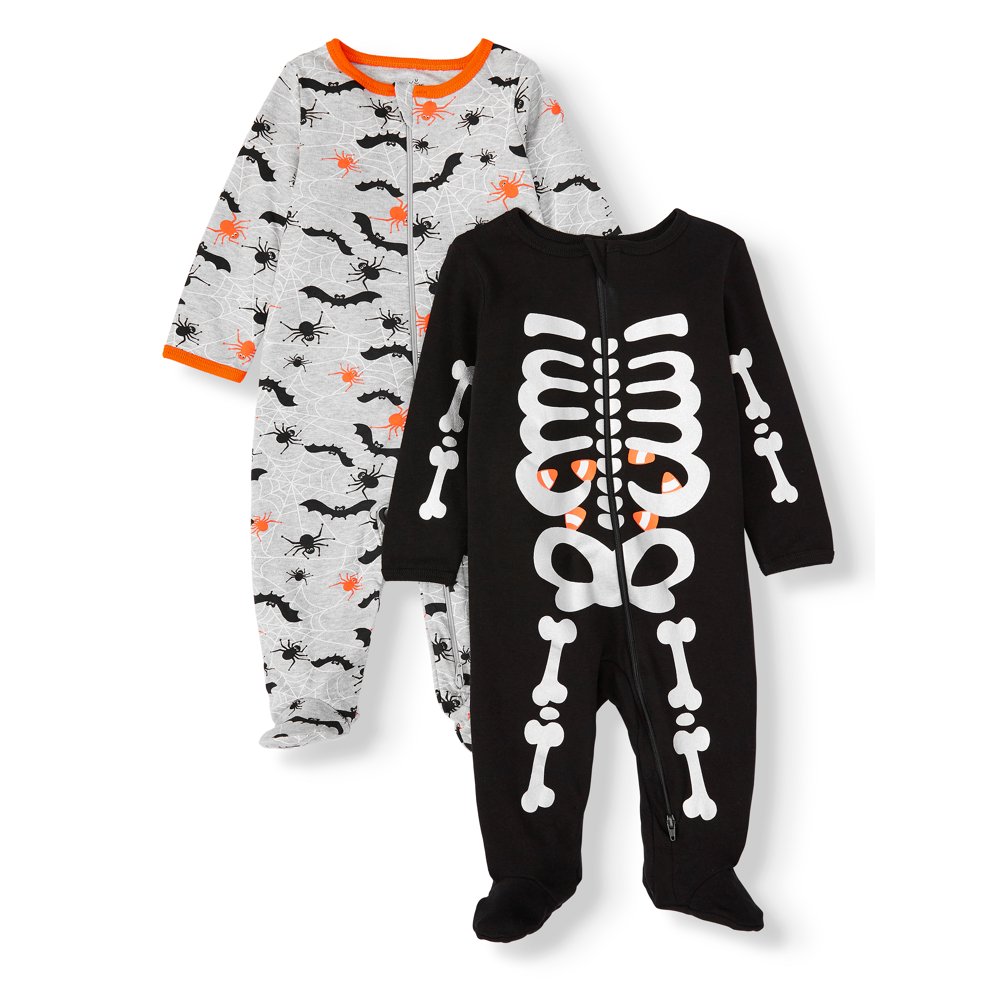 HALLOWEEN Halloween Baby Boy & Girl, Unisex Sleep 'N Play Pajamas, 2Pack
