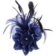 thumbnail image 1 of Song Qing Tocado de plumas para mujer, sombrero para fiesta de té, broche para el pelo, ramillete, diadema nupcial, sombrero Derby, cóctel, boda, 1 of 4