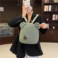 thumbnail image 2 of Sonducket Mochilas de oso Mini niños niños viaje otoño paquete correa ajustable mujer polar bolso de hombro con cremallera niños niñas Mochilas Verde Sonducket AP006670-02, 2 of 6
