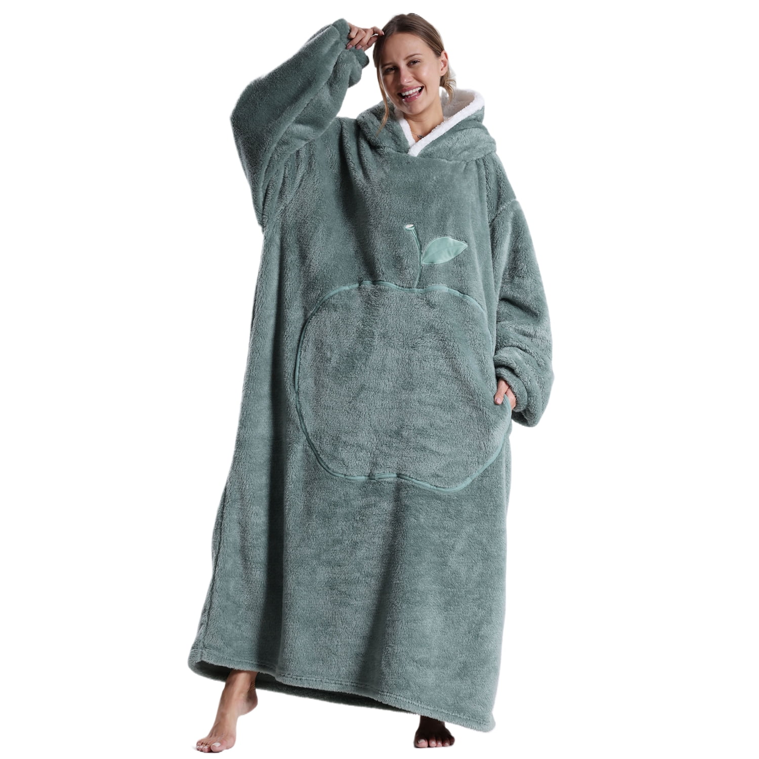 Wearable Blanket Hoodie for Women Men Adult Oversized Hooded Blanket Cozy Sweater Super Soft Comfortable Wearable Blanket with Sleeves Hoodie Sweatshirt with Pockets