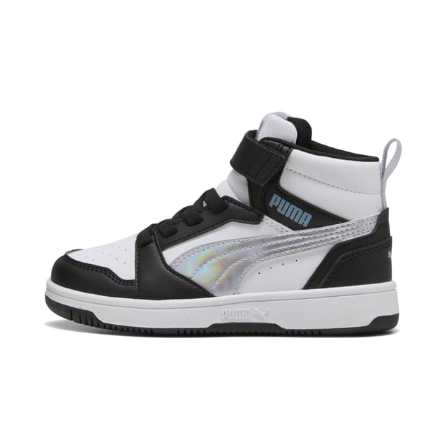 Tenis Puma Rebound V6 Mid Space Belle para Niños 17 A 21.5. 402770-02 negro 21