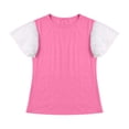 thumbnail image 5 of YunPes Girls Round Hole Lace Ruffled Sleeve Summer Round Neck Short Sleeve T Shirt Top 3 12 Years Toddler Undershirt Girl, 5 of 9