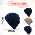 thumbnail image 2 of Gorro de punto de invierno para niños, gorro cálido con forro polar, gorro de bebé con diseño de calavera para niñas y niños, color caqui, negro y azul marino, 2 of 5