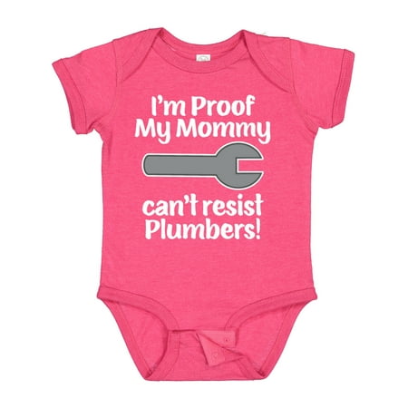 

Inktastic Proof Mommy Cant Resist Plumber Dad Gift Baby Boy or Baby Girl Bodysuit