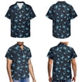 thumbnail image 3 of Jiueut Blue Butterfly Pattern Matching Hawaiian Outfits for Couples, Women's Casual Summer Flowy Sleeveless Crewneck Dress Men's Hawaiian Button Down Aloha Shirt, XS, 3 of 5