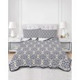 thumbnail image 3 of Navy Blue Baroque Twin Size Down Alternative Comforter, Lightweight Comforter Quilt Bedding Set with Pillow Shams Vintage Abstract Art Pattern All Seasons Bed Comforter Duvet Insert 68"x86", 3 of 7