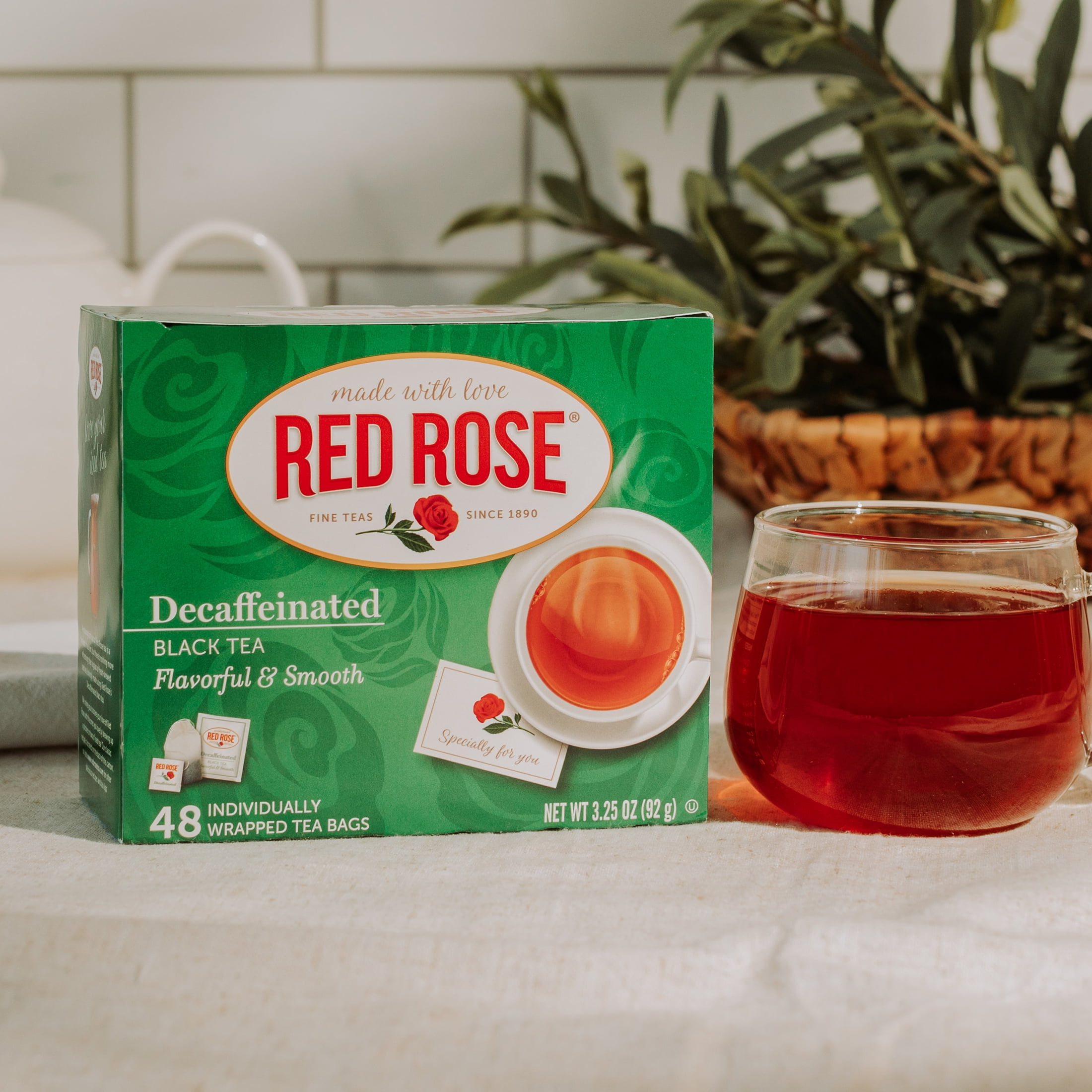 Red Rose Tea Decaffeinated Orange Pekoe 48 Count