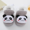thumbnail image 4 of Dakaela Toddler Slippers Cute Animal Slip on House Shoes for Girls Boys Winter Warm Socks Newborn Crib Walking Shoes Grey, 4 of 9