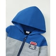thumbnail image 4 of 7Y Big Boys Clothes 8Y Boys 2PCS Hoodie Outfits Set Color-Blocked Big Boys Long Sleeve Top Pants Set Blue, 4 of 8