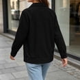 thumbnail image 5 of Ovzne Women's Corduroy Shacket Button Down Jacket Lapel Collar Long Sleeve Coat with Pockets Relaxed Fit Casual Outerwear,Black Jackets for Women, 5 of 8