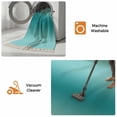 thumbnail image 5 of Teal Ombre Hallway Runner Rug 2'x5', Modern Abstract Art Farmhouse Gradient Washable Kitchen Runner Rug with Tassels, Laundry Room Rugs Woven Cotton Carpet for Bedroom Entryway Front Door, 5 of 9