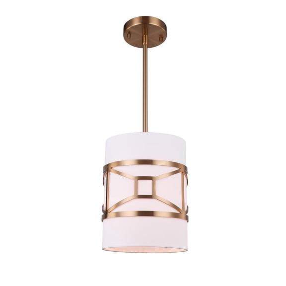 Woodbridge Lighting Regan 1-light Steel & Glass Mini Pendant in Vintage Brass