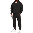 thumbnail image 5 of CCRFTGI Mens Tracksuit 2 Piece Set Athletic Casual Zipper Long Sleeve Pullover Joggers Fall Winter Travel Lounge Matching Outfits Black XL, 5 of 6