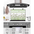 thumbnail image 4 of Large Induction Cooktop Protector Mat Spring Daisy Stove Top Covers for Electric Stove, Watercolor Flowers Floral Green Stripes Decorative Stove Burner Cover Mats, Glass Top Stove Cover, 4 of 7