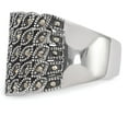 thumbnail image 4 of Stainless Steel Polished and Antiqued Marcasite Ring Size: 6; for Adults and Teens; for Women and Men, 4 of 6
