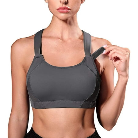 

KUMAYES Sport Bras for Women High Support Racerback Front Closure Adjustable Workout Tops Bra Bounce Control Gym Activewear Bras