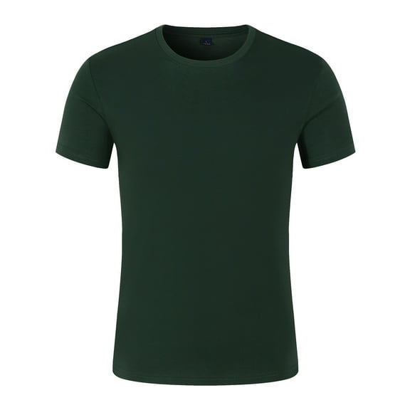 Mens Plus Size Shirts Summer Men's Round Neck T-shirt Mercerized Cotton Short Sleeve