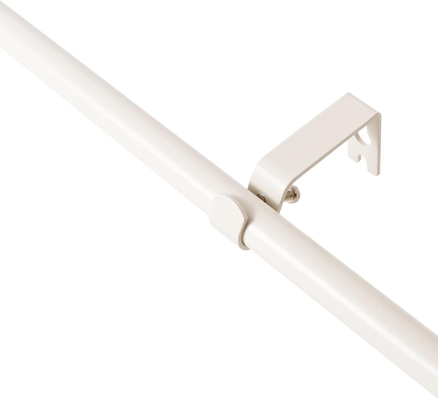 eTeckram 5/8" Single Curtain Rod with Nerveux Finials,Weathered White,28‘’-48‘’