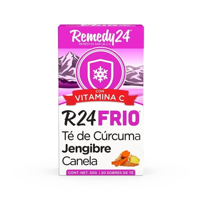 Té Remedy 24 frío de cúrcuma jengibre y canela 20 pzas